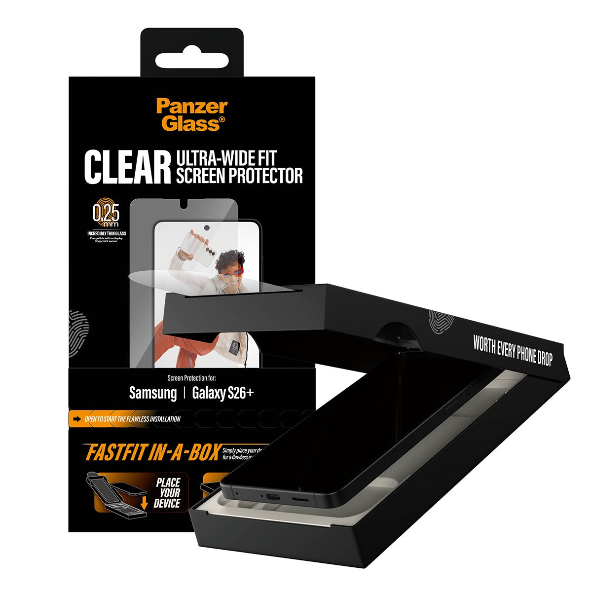PanzerGlass® Skærmbeskyttelse Samsung Galaxy S26+ | Ultra-Wide Fit m. FASTFIT IN-A-BOX